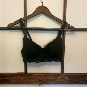 Elegant Forest Green Lace Bra